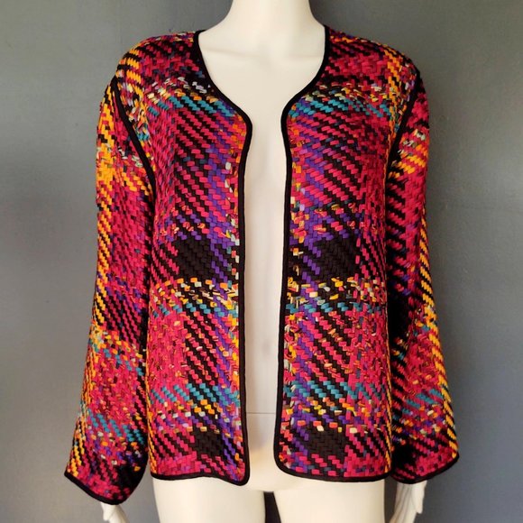 Chico's Jackets & Blazers - Vintage woven silk multi color open front jacket